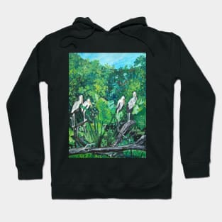 Stork's are taking rest on the tree. Hoodie